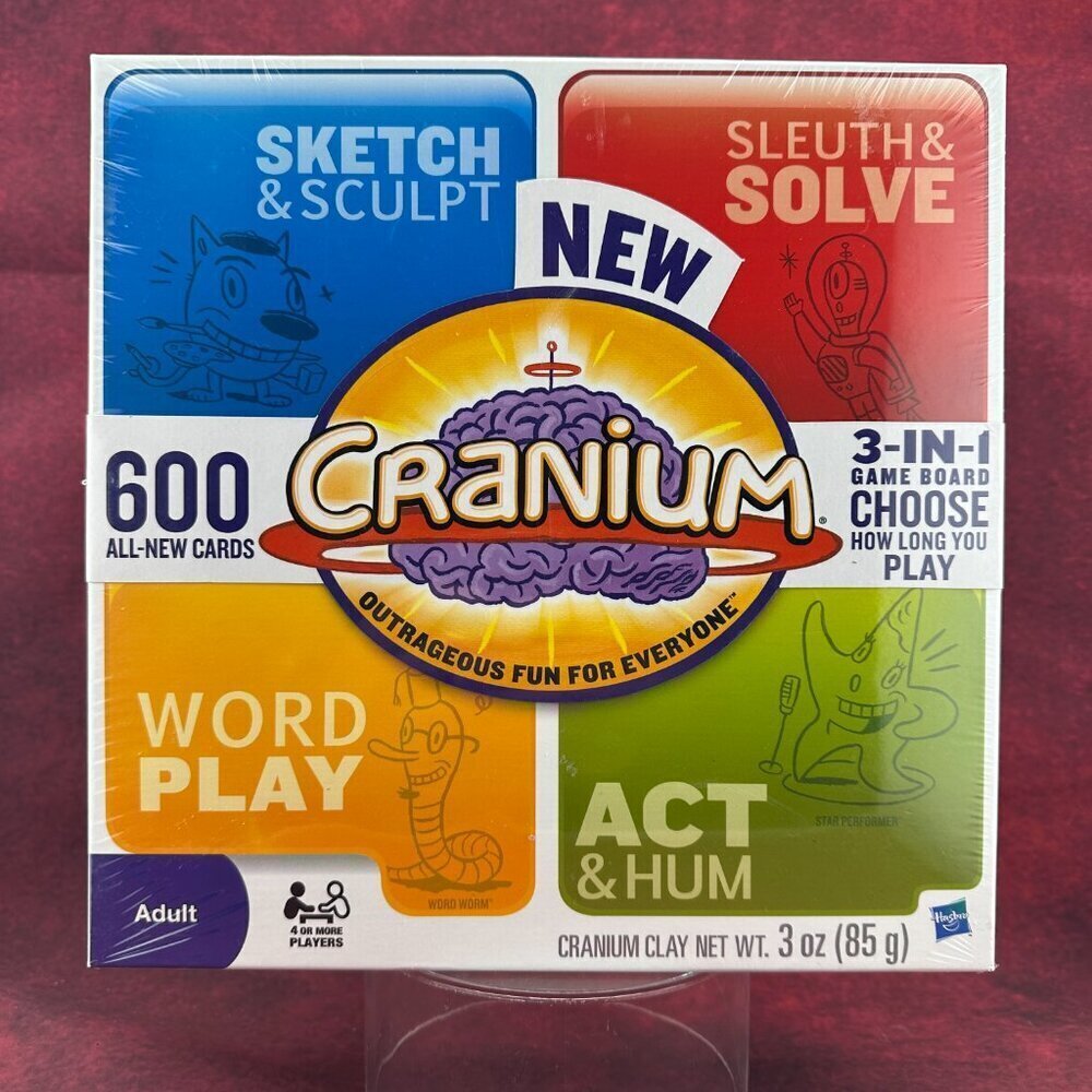 CRANIUM BOARD 3-in-1 GAME, 600 ALL- NEW CARDS, 2009, SEALED, 4 OR MORE PLAYERS